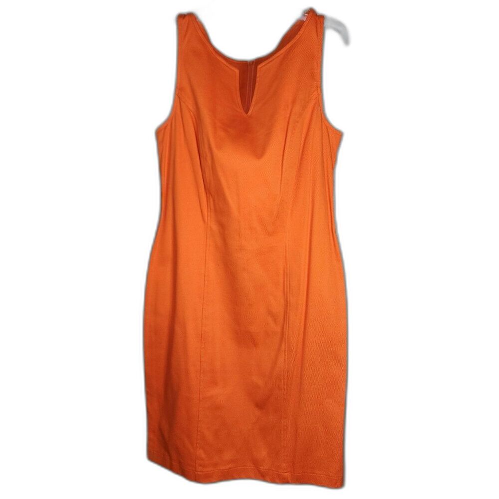 Tribal Women's Orange Sleeveless Sheath Dress V-Neck Sz 8